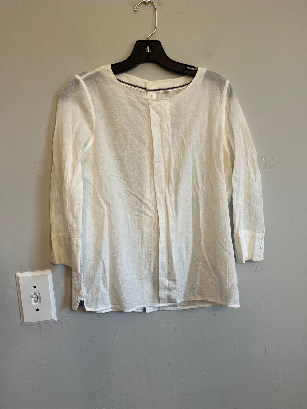 J Brand white size 8 3/4 sleeve blouse